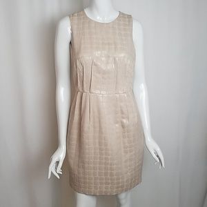 Andrew Marc Beige Textured Mini Dress